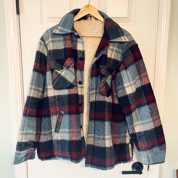 Vintage Wool Sherpa Jacket Size Large - Picture 1 of 11